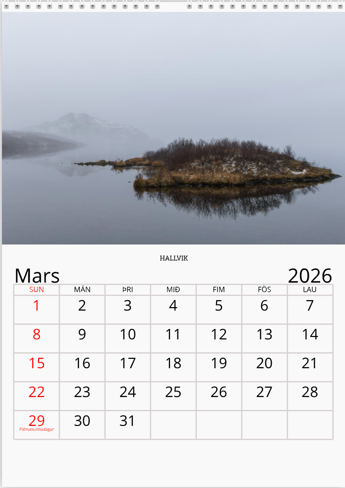 Þingvalladagatal 2026 (Forsala)