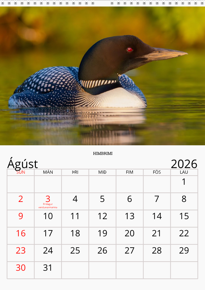 Þingvalladagatal 2026 (Forsala)